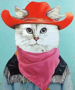 Deco Cat Cowboy Paint By Number