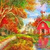 Fall Barn Art Paint By Numbers