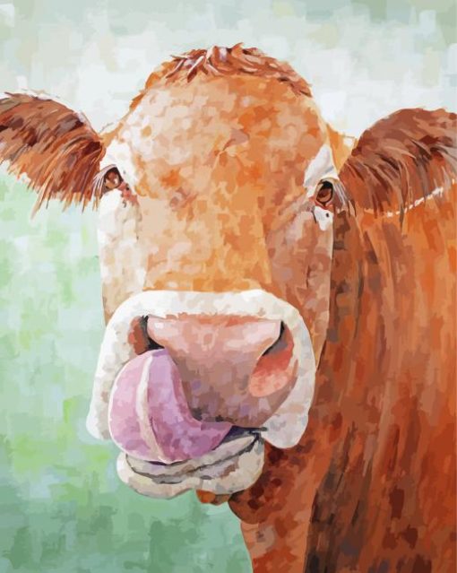 Funny Jersey Cow Art Paint By Numbers