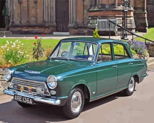 Green Ford Cortina Paint By Numbers