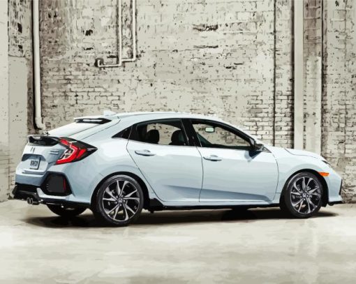 Grey Honda Hatchback Paint By Numbers