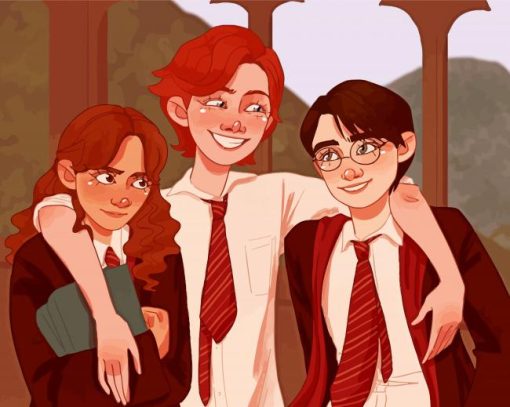 Harry Hermione And Ron Art Paint By Number