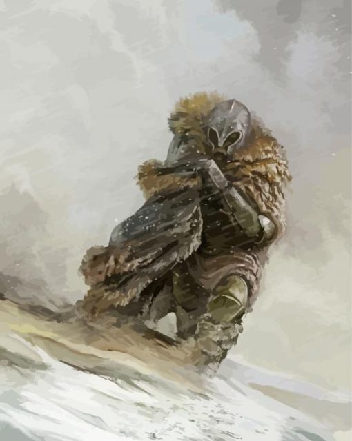 Knight In Snowstorm Paint By Numbers