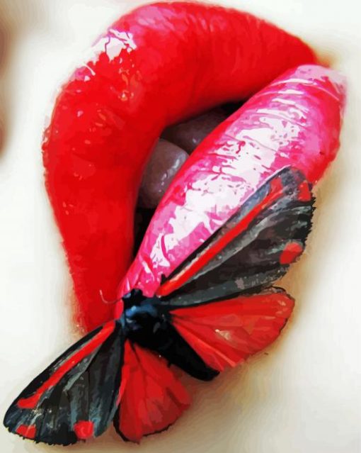 Lips Butterfly Paint By Numbers