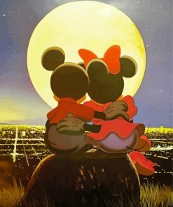 Mickey And Minnie Watching Moon Paint By Numbers