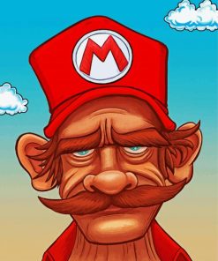 Old Mario Character Art Paint By Numbers