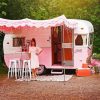 Pink Vintage Camper Paint By Numbers