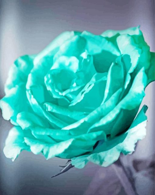 Rose Turquoise Flowers Paint By Number