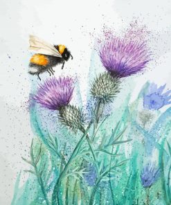 Splatter Bee Thistle Paint By Numbers