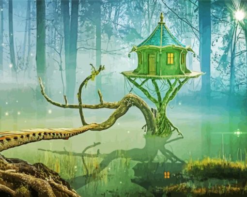 Swamp Forest Fantasy House Paint By Number