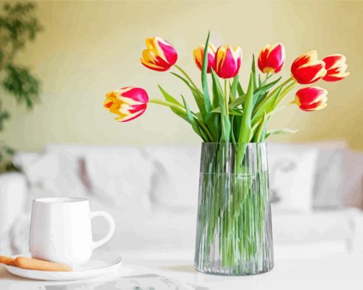 Tulip In Vase Paint By Numbers