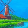 Abstract Windmill And Blue Sky Paint By Numbers