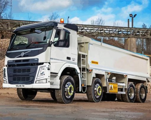 Aesthetic White Volvo Truck Paint By Numbers