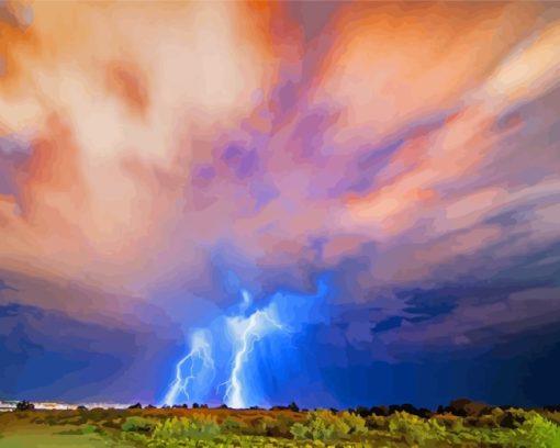 Albuquerque Lightning Paint By Numbers