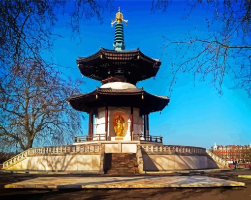 Battersea Park Peace Pagoda Paint By Numbers