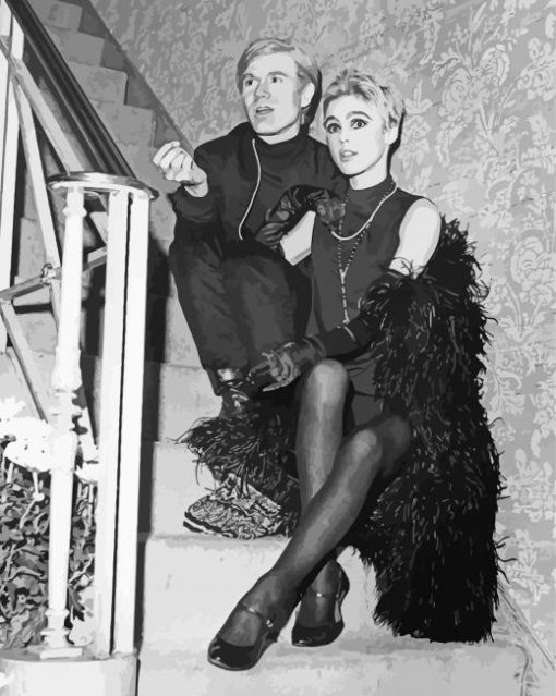 Black And White Andy Warhol And Edie Sedgwick Paint By Numbers