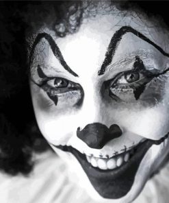 Black And White Clown Paint By Numbers