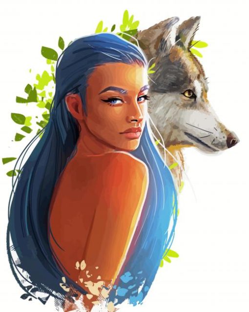 Black Woman Wolf Paint By Numbers