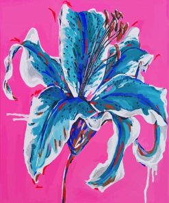 Blue Abstract Lily Flower Paint By Numbers