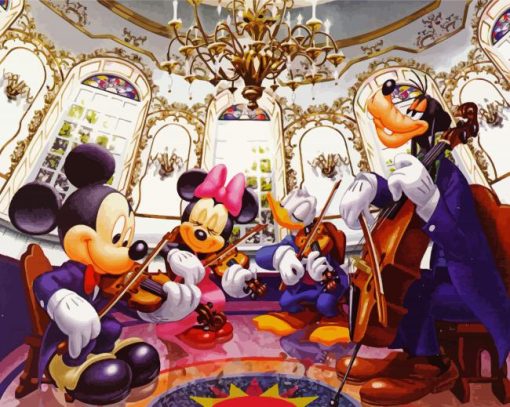 Cartoon Mickey Mouse Orchestra Paint By Numbers