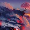 Cherry Tree On A Volcano Paint By Numbers