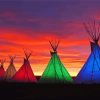 Colorful Tipi Tents Paint By Numbers