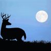 Deer And Full Moon Silhouette Paint By Numbers