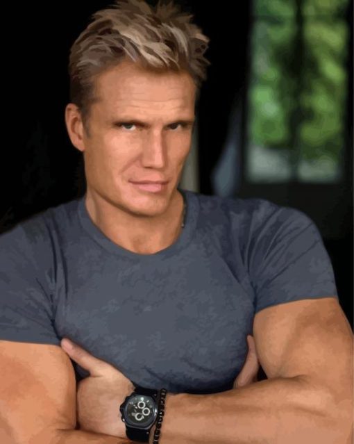 Dolph Lundgren Swedish Actor Paint By Numbers