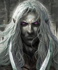 Drizzt Face Art Paint By Numbers
