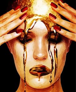 Gold Tear Face Paint By Numbers