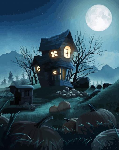 Haunted Cabin Art Paint By Numbers