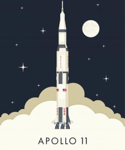 Illustration Apollo 11 Tocket Poster Paint By Numbers