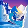 Illustration Downhill Skiing Paint By Numbers