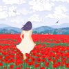Illustration Woman And Poppies Paint By Numbers