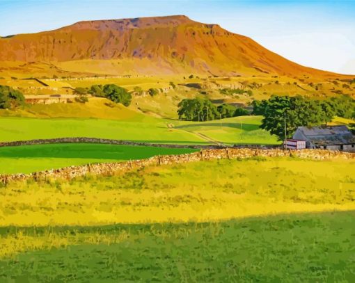 Ingleborough Mountain Landscape Paint By Numbers