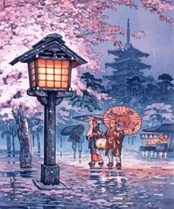 Japanese Rainy Day Art Paint By Numbers