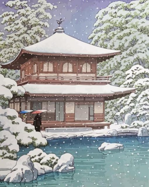 Japanese Winter Snow Paint By Numbers