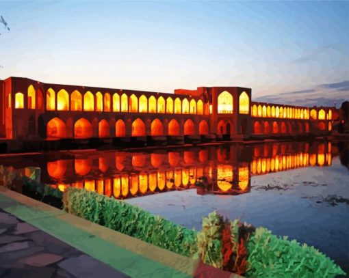 Khajoo Ranian Bridge At Night Paint By Numbers