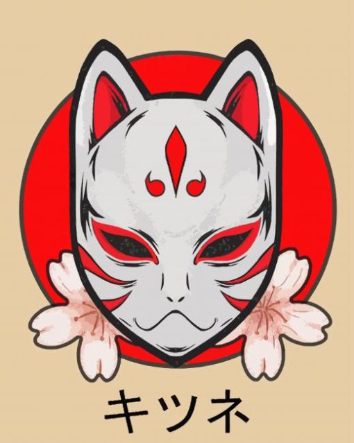 Kitsune Mask Art Paint By Numbers