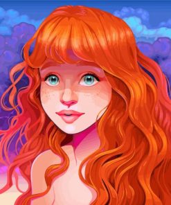 Little Ginger Girl With Freckles Paint By Numbers