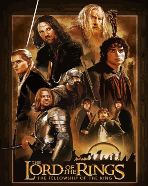 Lord Of The Rings Fellowship Poster Paint By Numbers