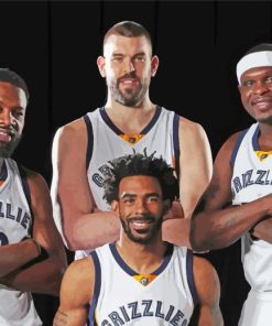 Memphis Grizzlies Basketball Players Paint By Numbers