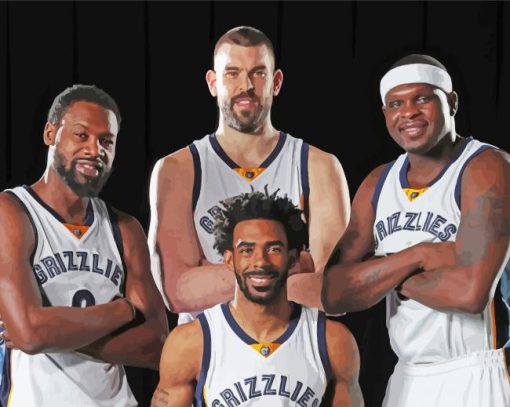 Memphis Grizzlies Basketball Players Paint By Numbers