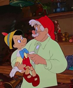 Mister Geppetto And Pinocchio Paint By Numbers