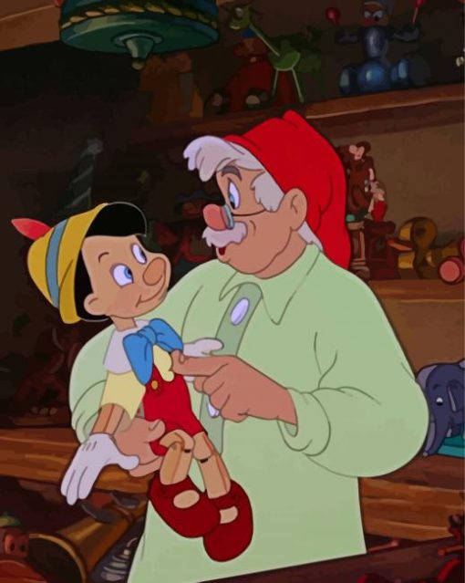 Mister Geppetto And Pinocchio Paint By Numbers