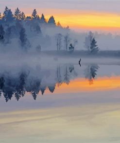 Misty Lake Water Reflection Paint By Numbers
