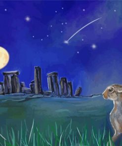 Moon Gazing Hare Art Paint By Numbers
