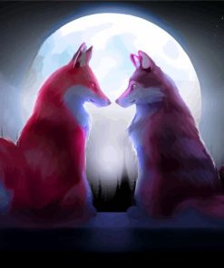 Moonlight Fox And Wolf Paint By Numbers