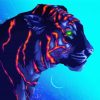 Neon Tiger Animal Paint By Numbers