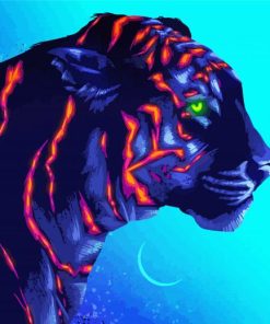 Neon Tiger Animal Paint By Numbers